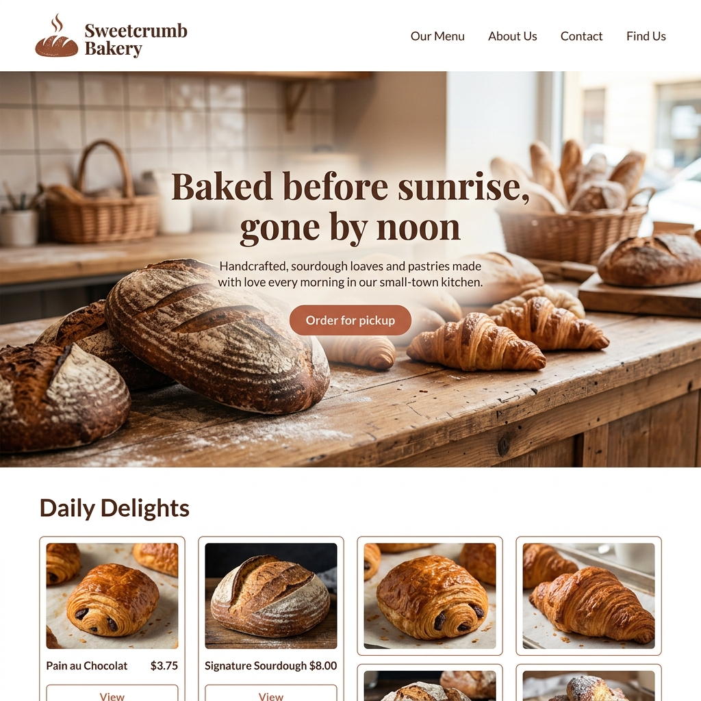 Sweetcrumb Bakery website